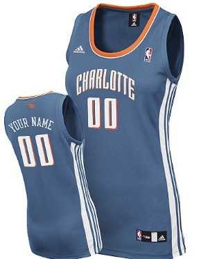 Women%27s Customized Charlotte Bobcats Blue Jersey